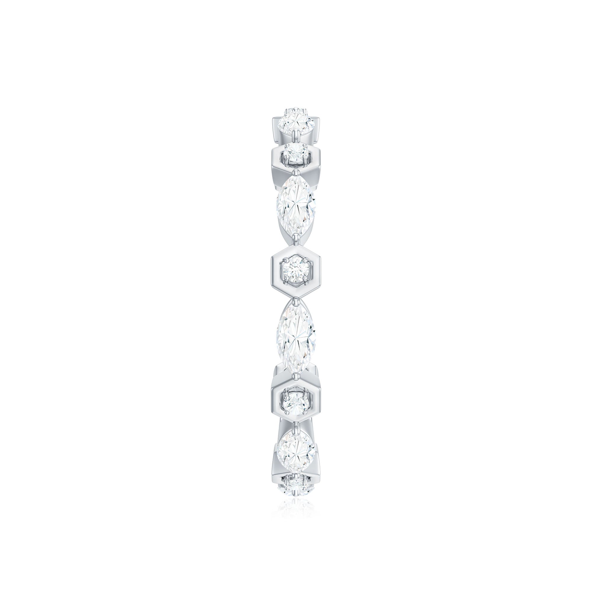 Certified Moissanite Contemporary Eternity Ring
