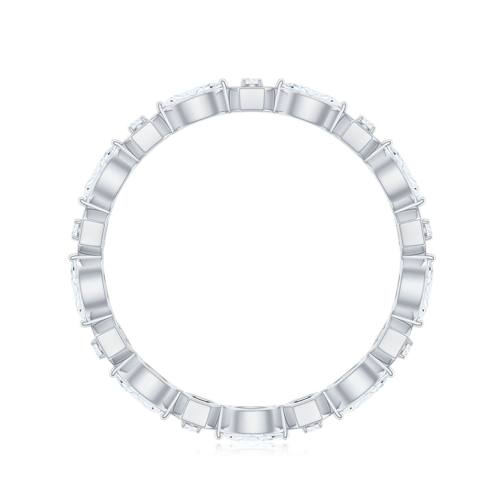 Certified Moissanite Contemporary Eternity Ring