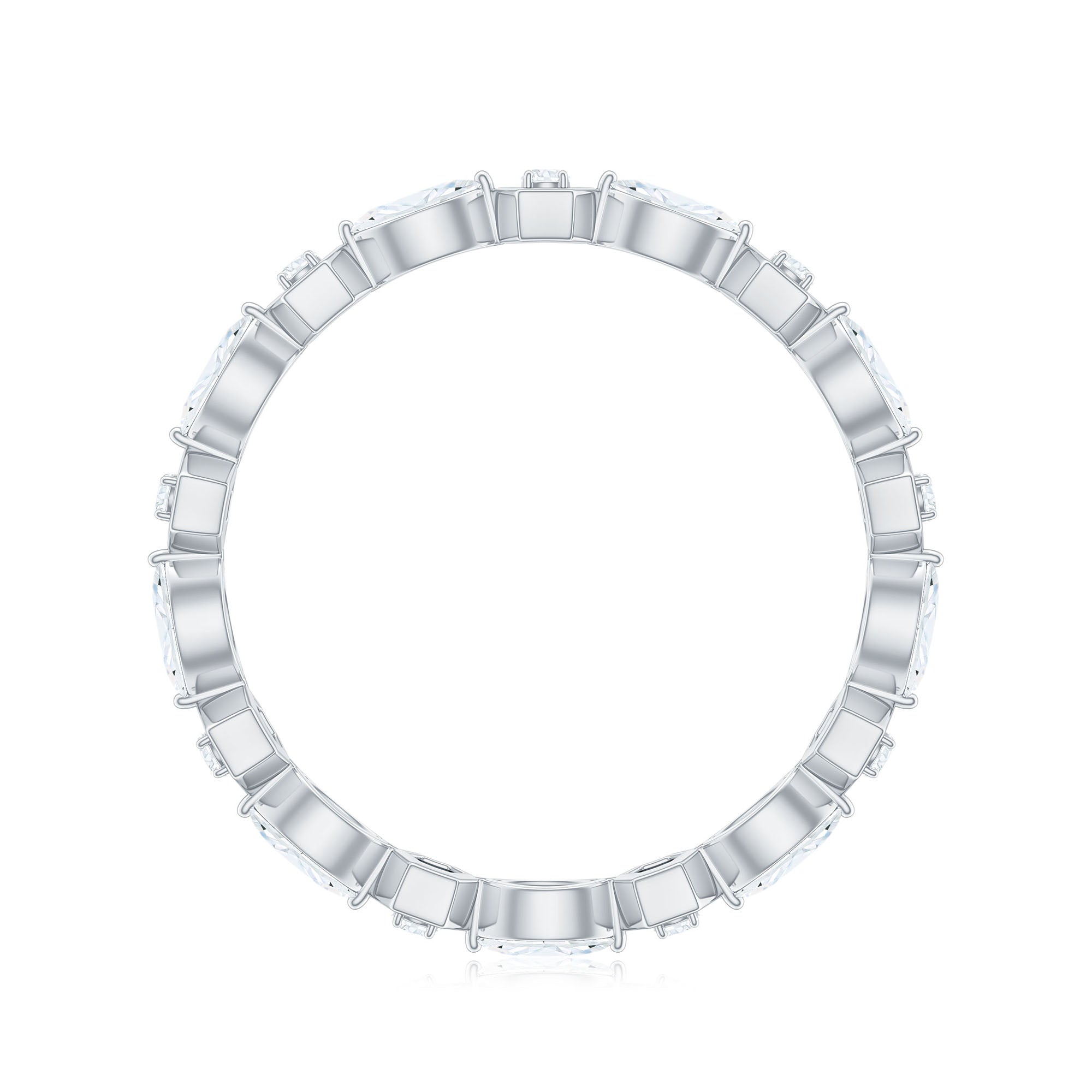 Certified Moissanite Contemporary Eternity Ring