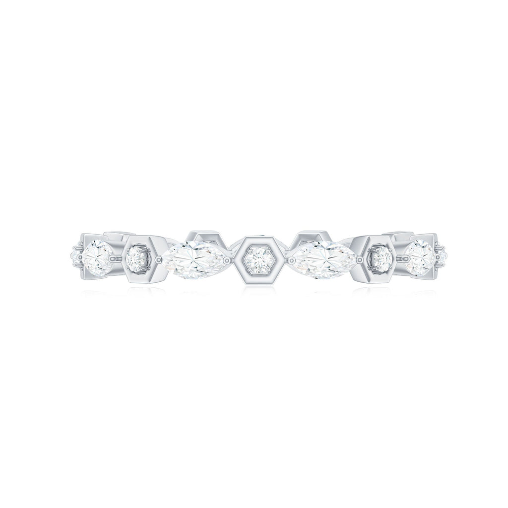 Certified Moissanite Contemporary Eternity Ring