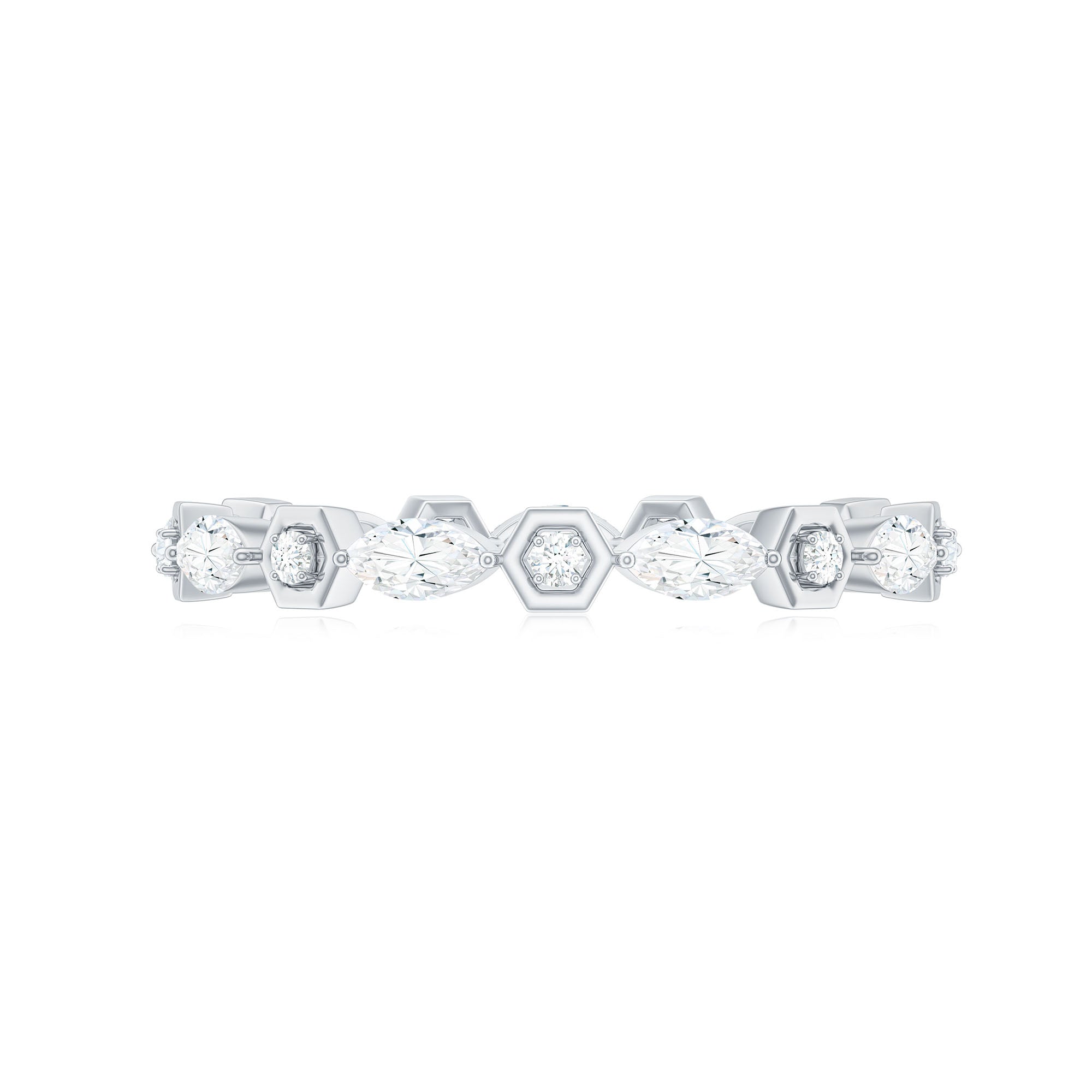 Certified Moissanite Contemporary Eternity Ring