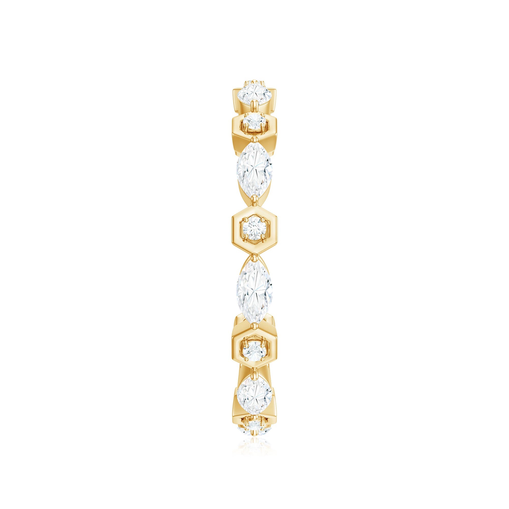 Certified Moissanite Contemporary Eternity Ring