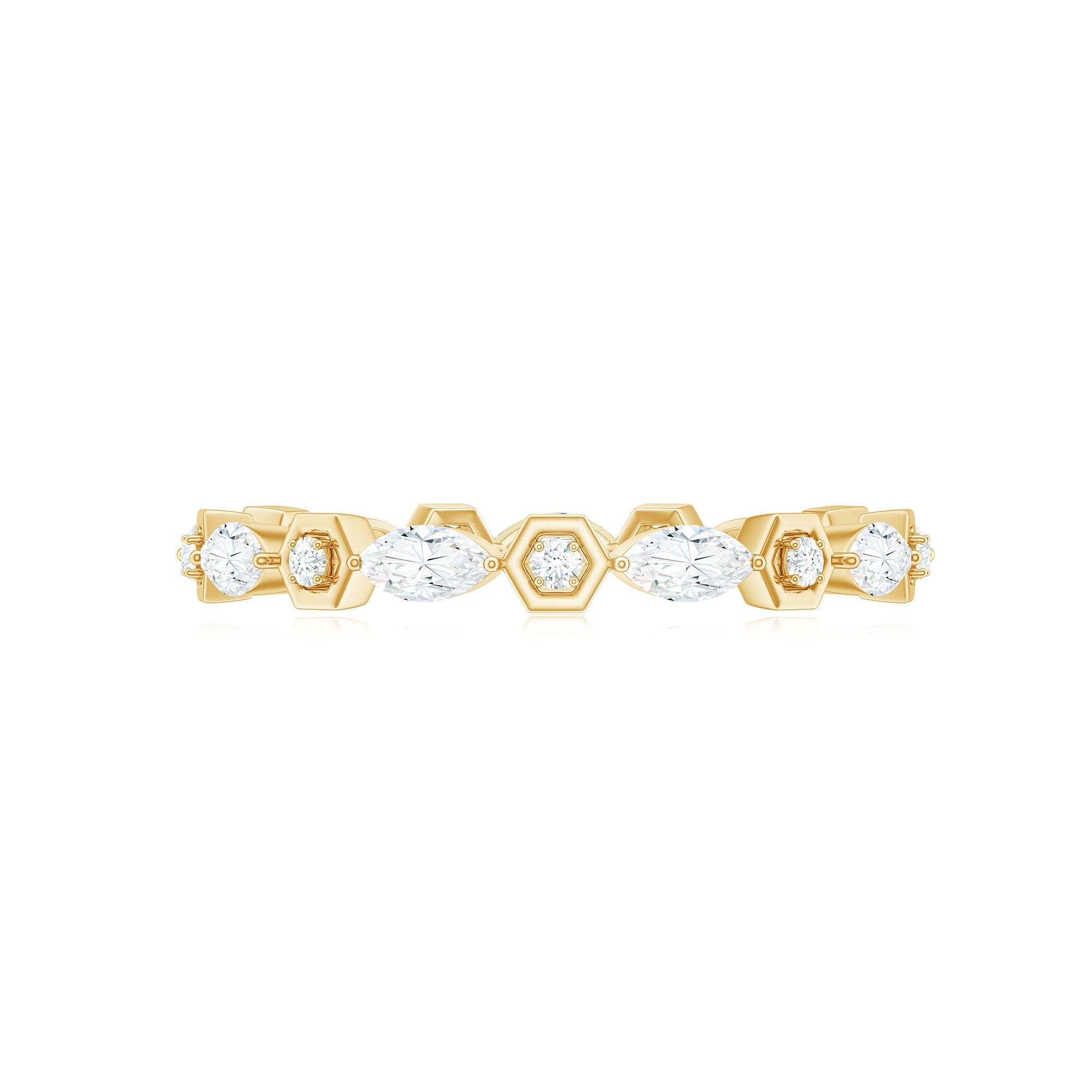 Certified Moissanite Contemporary Eternity Ring