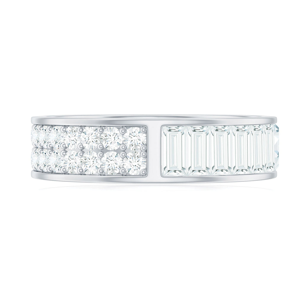 Certified Moissanite Wide Eternity Wedding Band