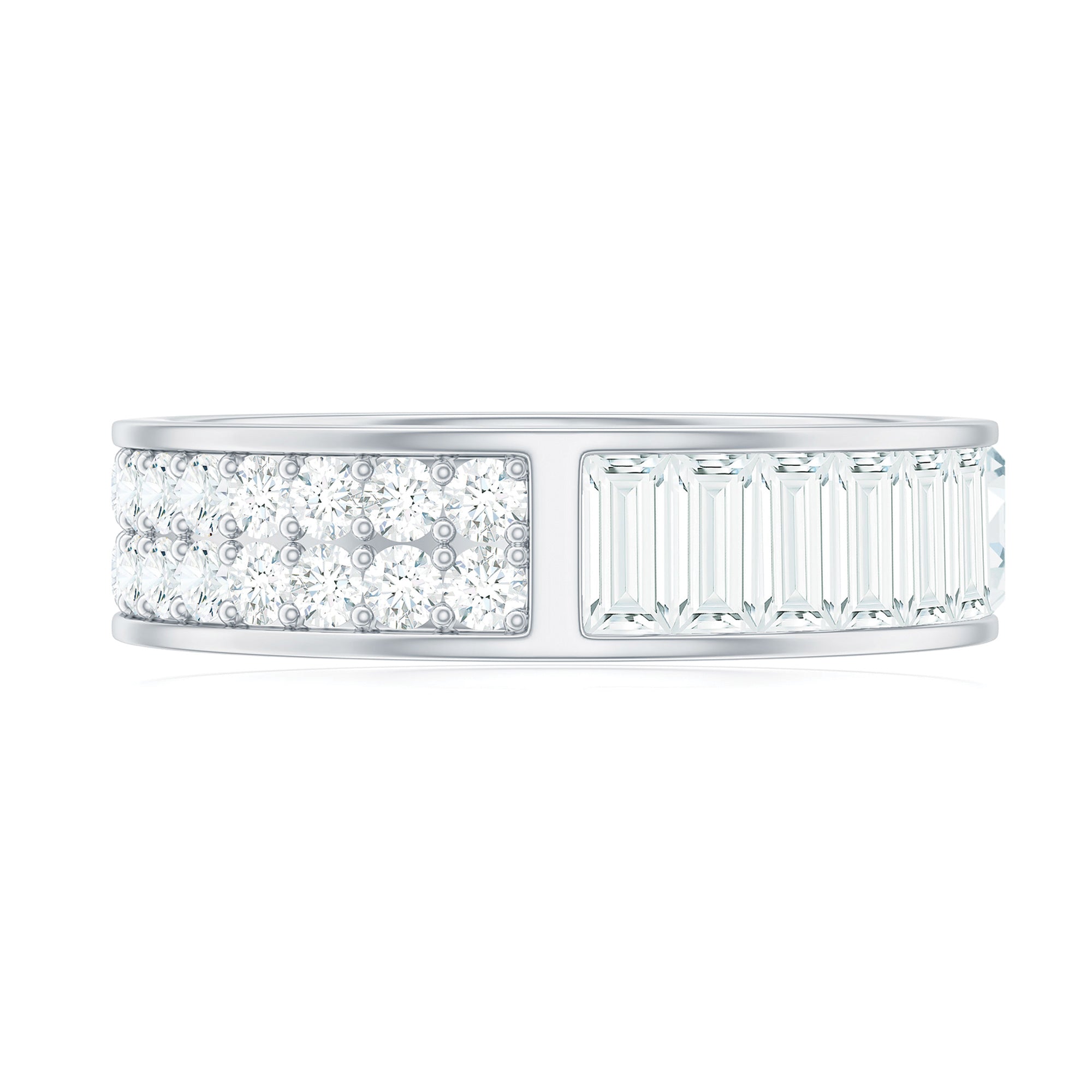 Certified Moissanite Wide Eternity Wedding Band