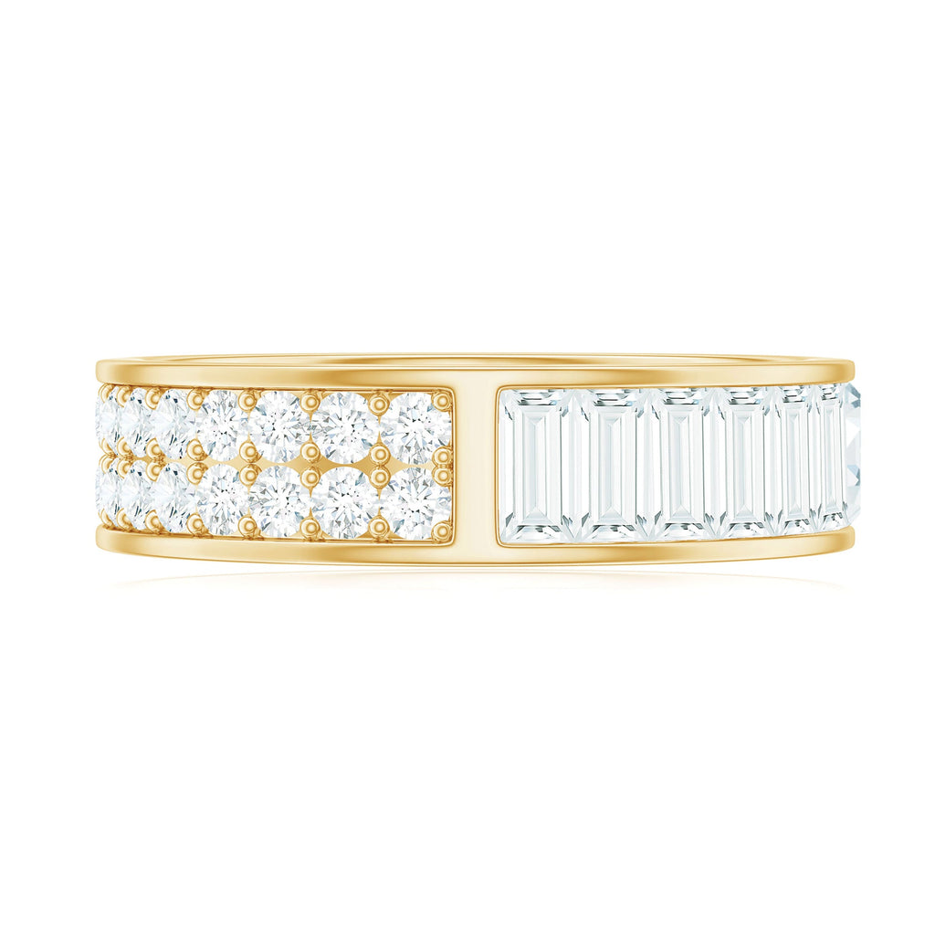 Certified Moissanite Wide Eternity Wedding Band