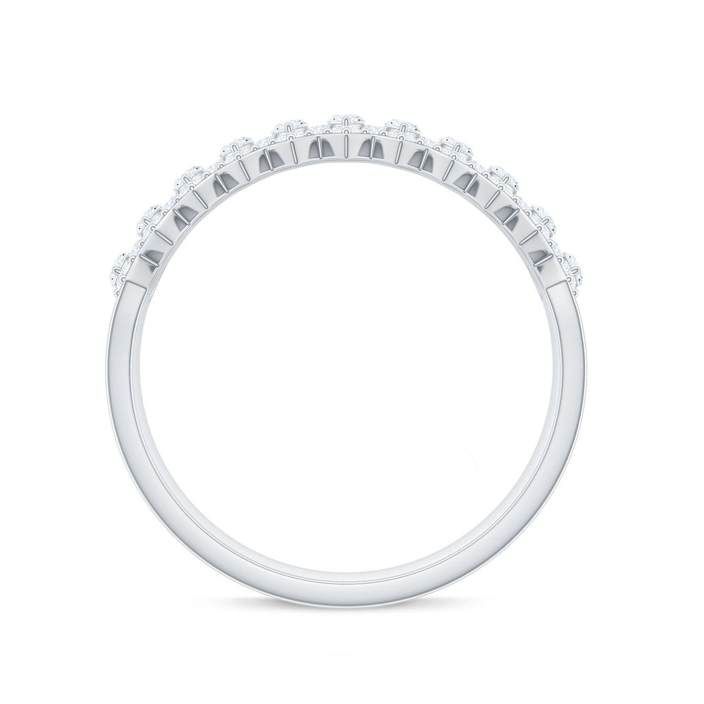 Certified Moissanite Designer Half Eternity Band Ring