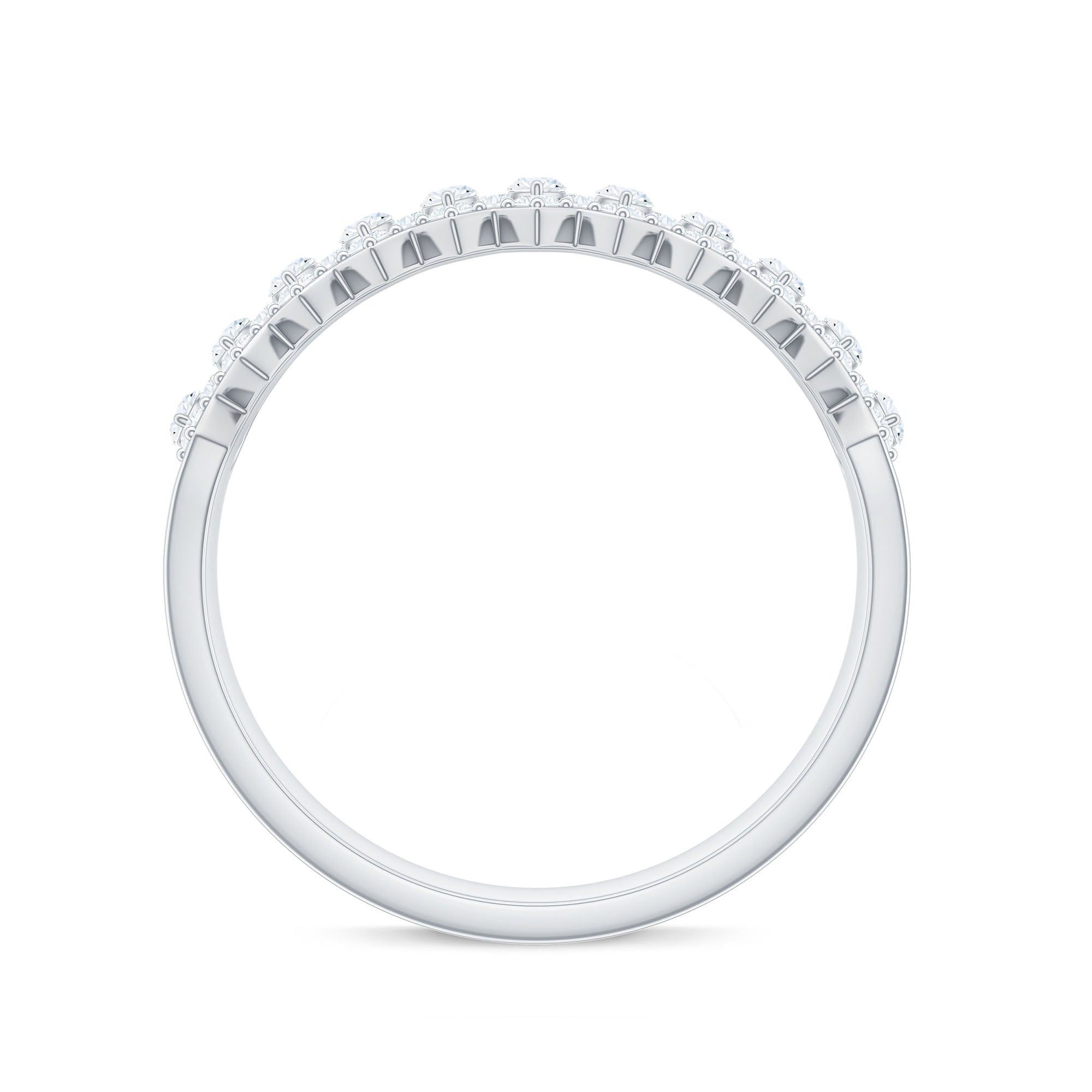 Certified Moissanite Designer Half Eternity Band Ring