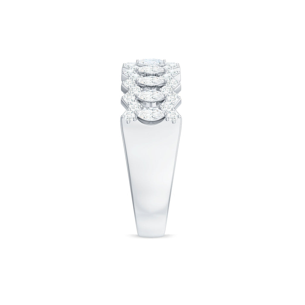 Certified Moissanite Designer Half Eternity Band Ring