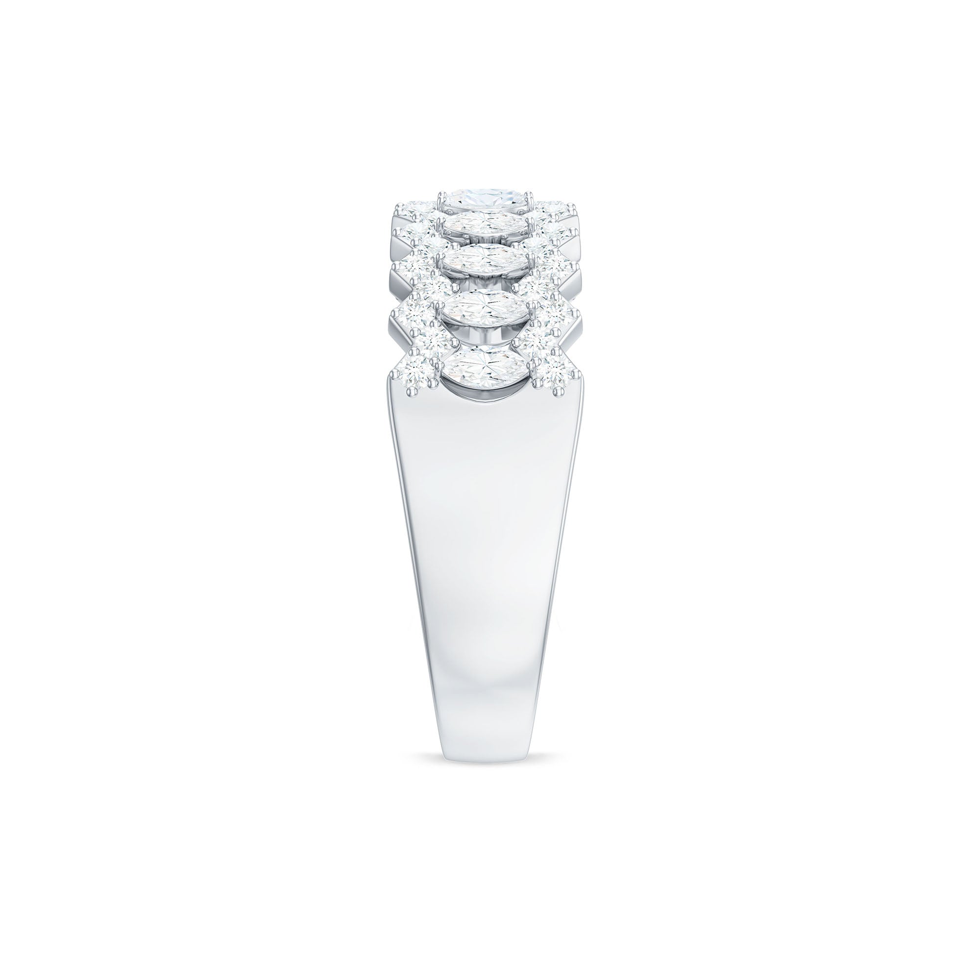 Certified Moissanite Designer Half Eternity Band Ring