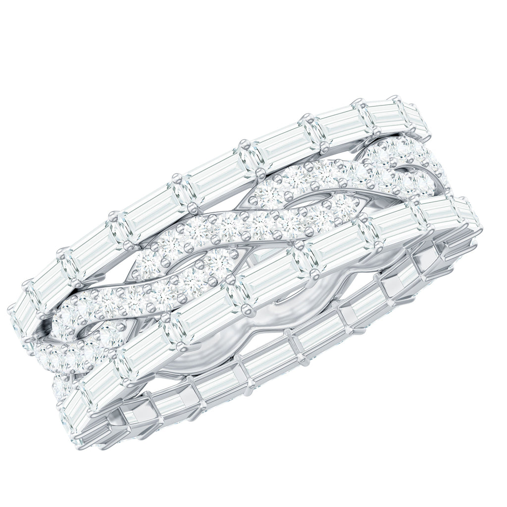 Certified Thick Moissanite Infinity Wedding Band Ring