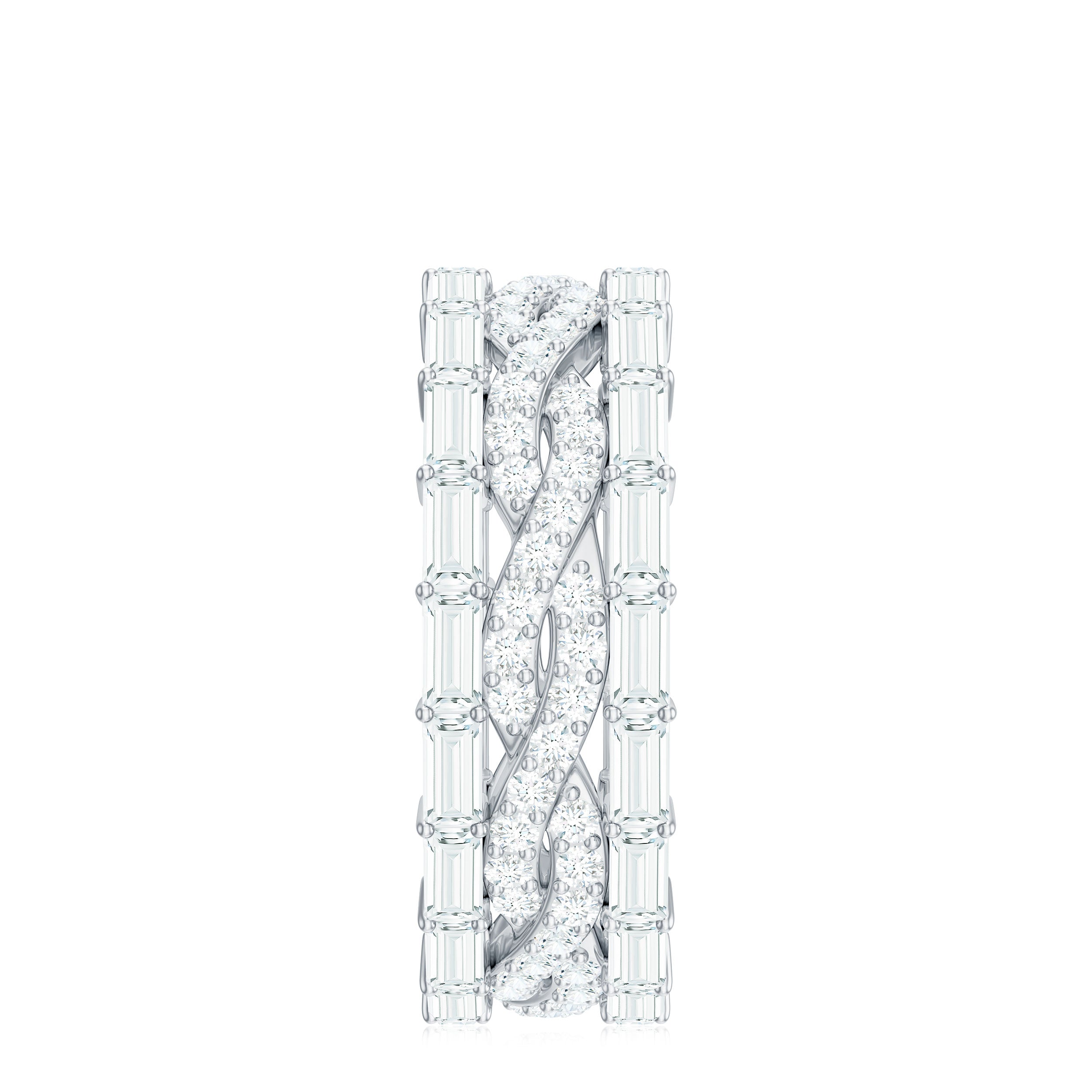 Certified Thick Moissanite Infinity Wedding Band Ring