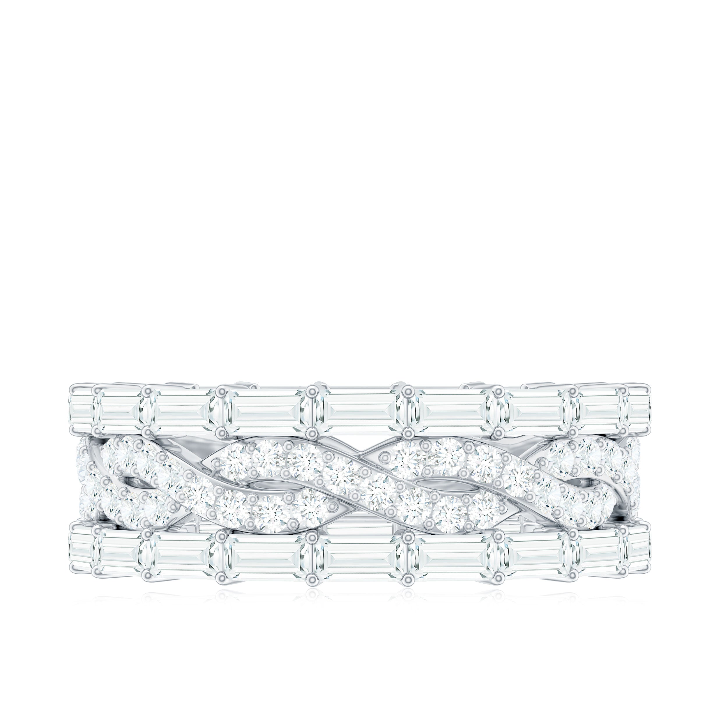Certified Thick Moissanite Infinity Wedding Band Ring