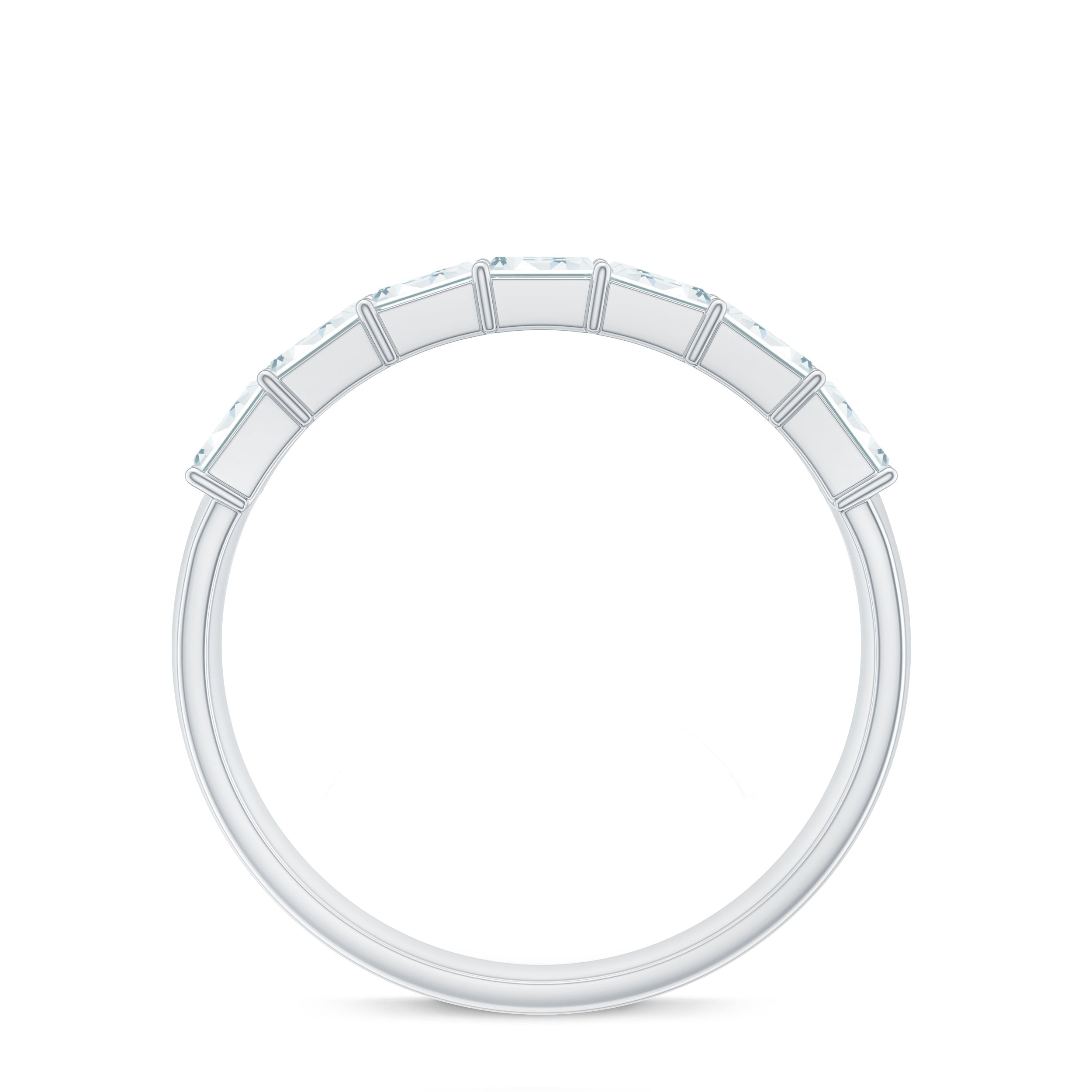 Infinity Style Moissanite Half Eternity Band Ring