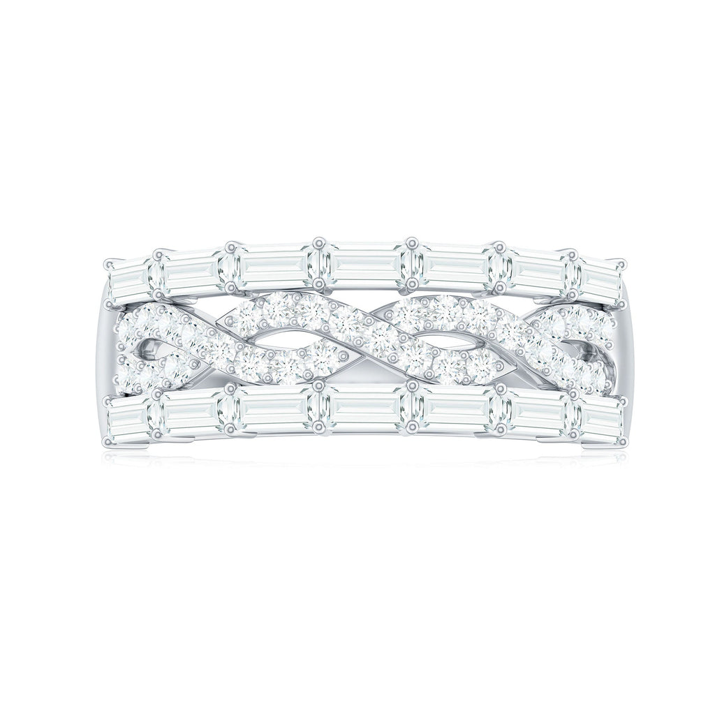 Infinity Style Moissanite Half Eternity Band Ring