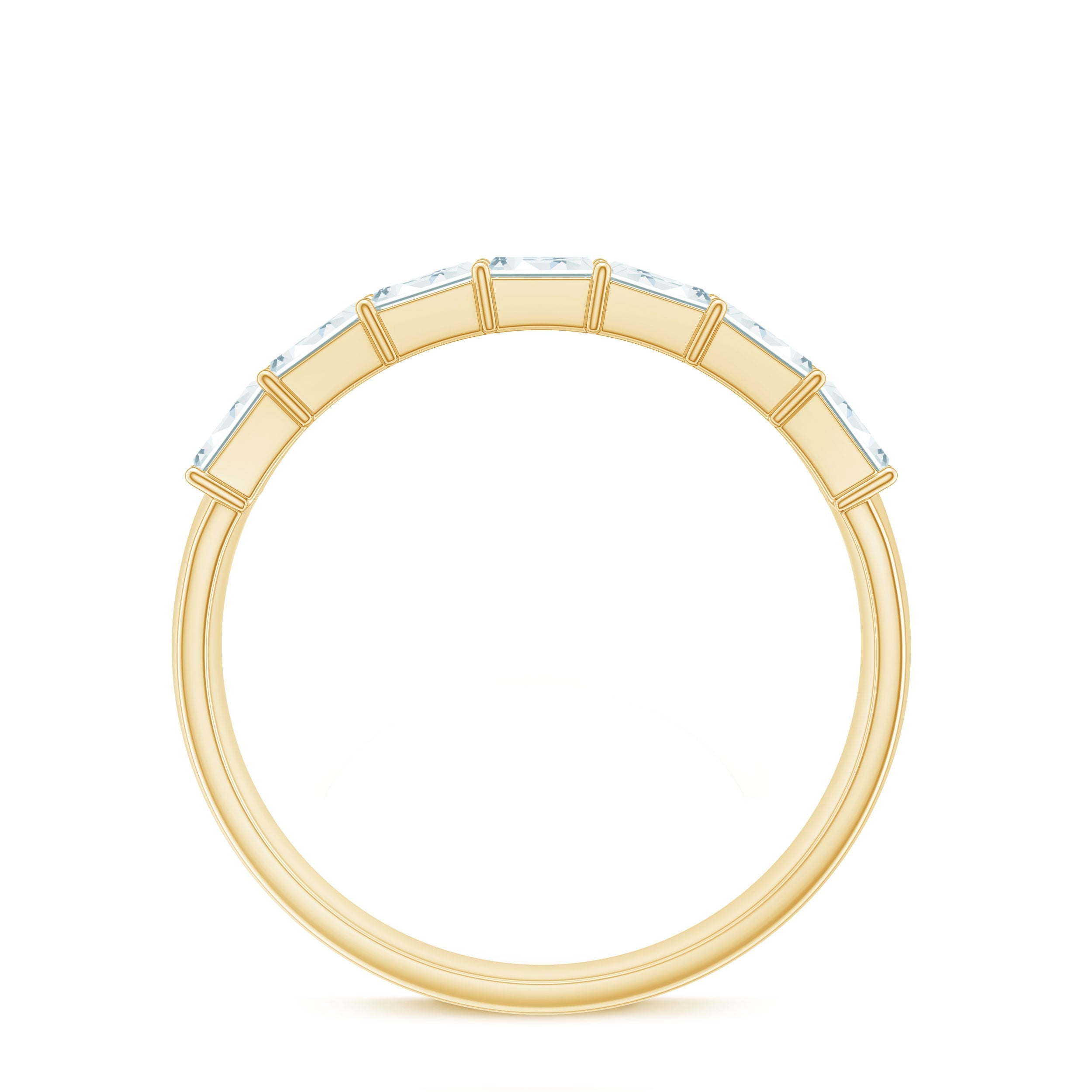 Infinity Style Moissanite Half Eternity Band Ring