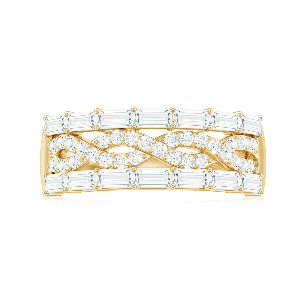 Infinity Style Moissanite Half Eternity Band Ring