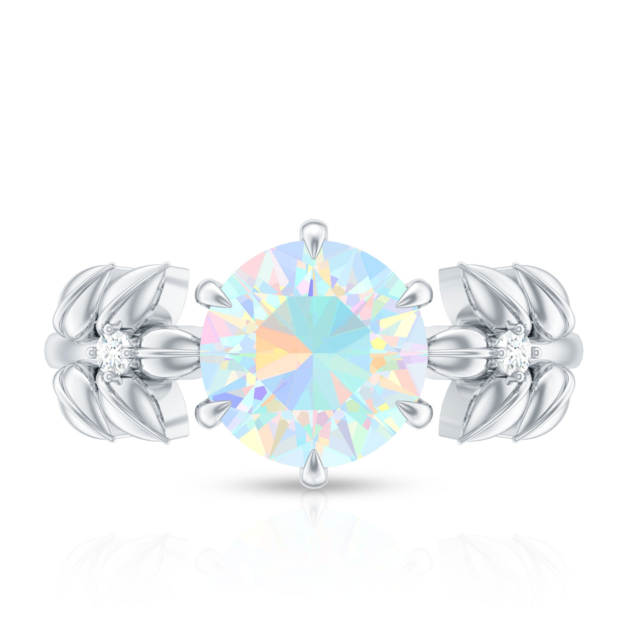 Nature Inspired 2 Carat Ethiopian Opal Diamond Engagement Ring