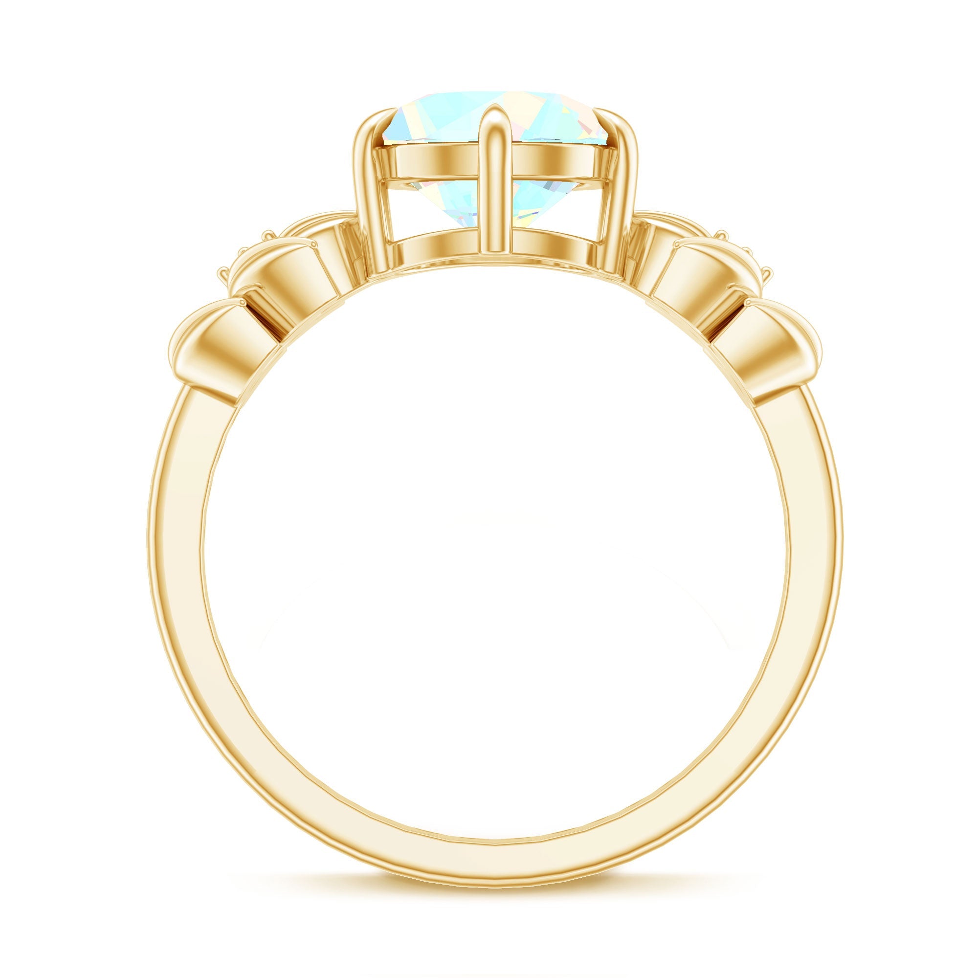 Nature Inspired 2 Carat Ethiopian Opal Diamond Engagement Ring