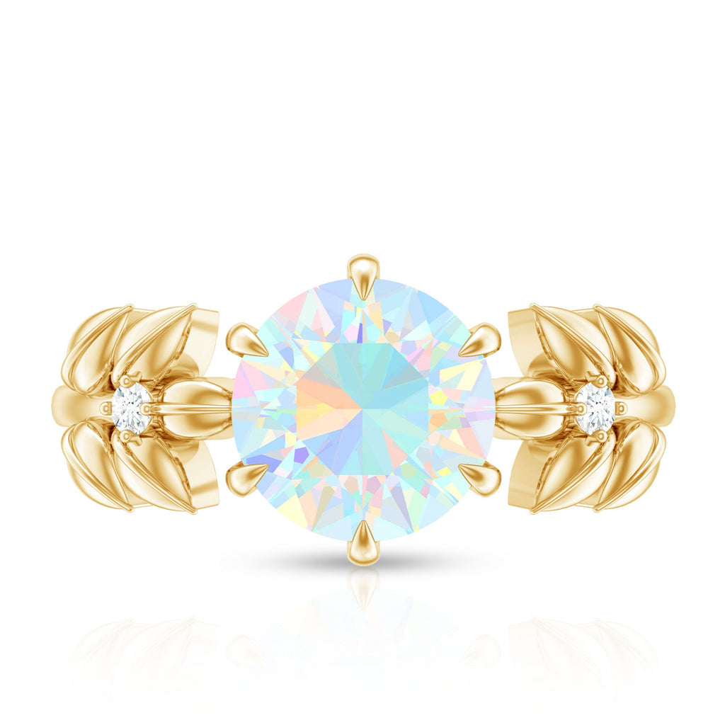 Nature Inspired 2 Carat Ethiopian Opal Diamond Engagement Ring