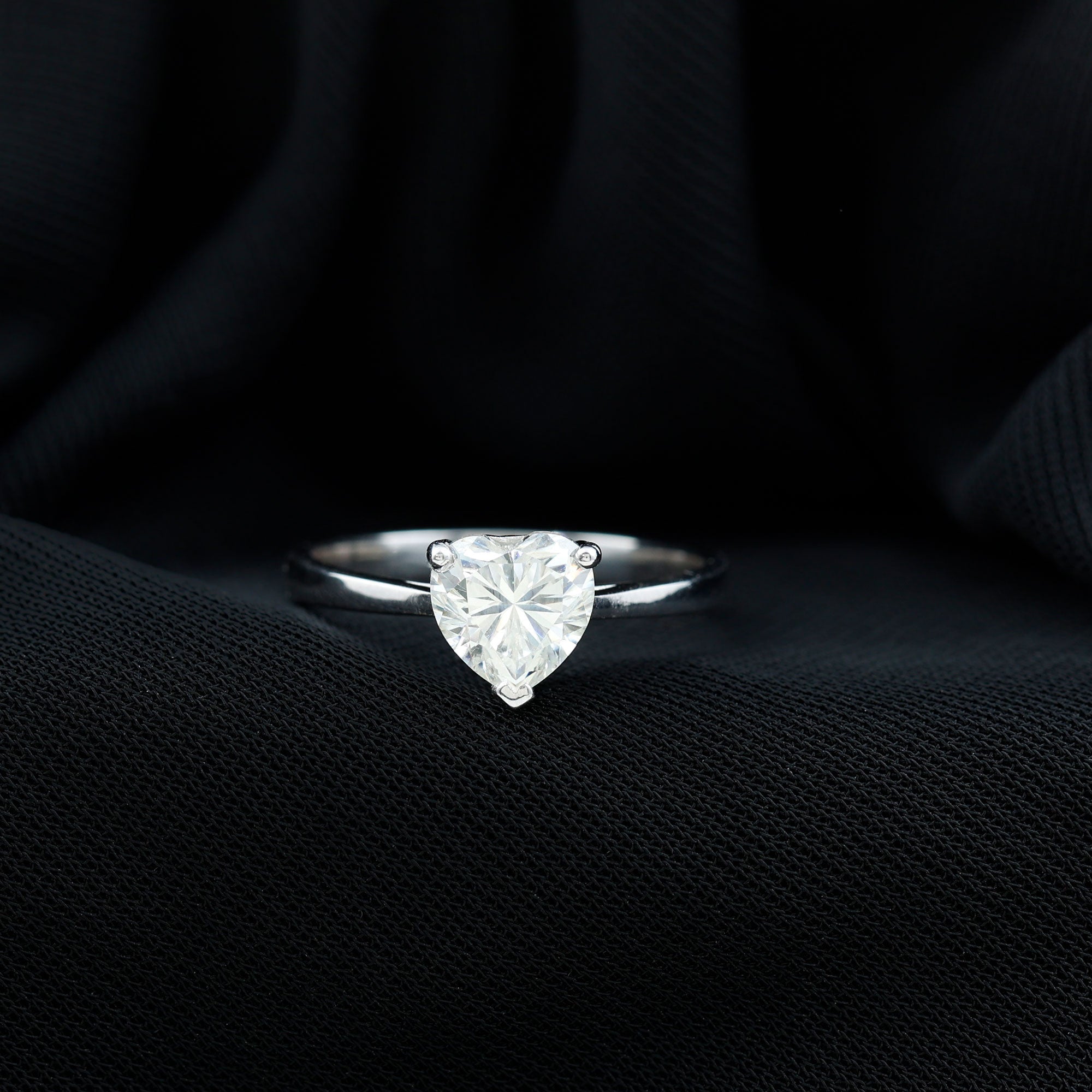 Certified 1.5 Carat Moissanite Heart Ring For Women