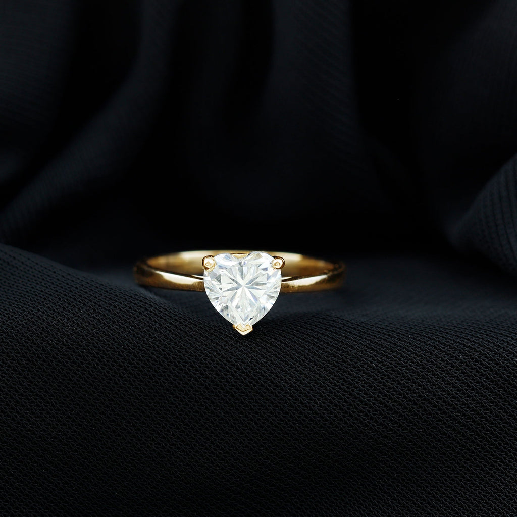 Certified 1.5 Carat Moissanite Heart Ring For Women
