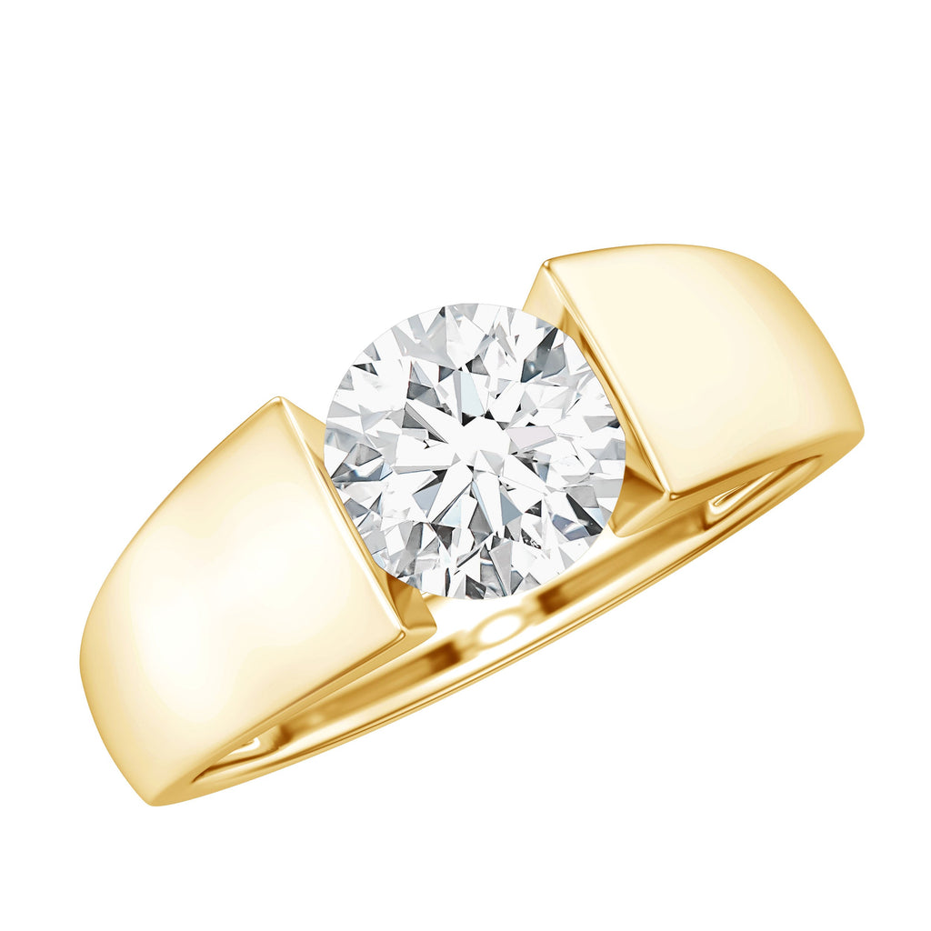 Certified Moissanite Solitaire Engagement Ring for Men