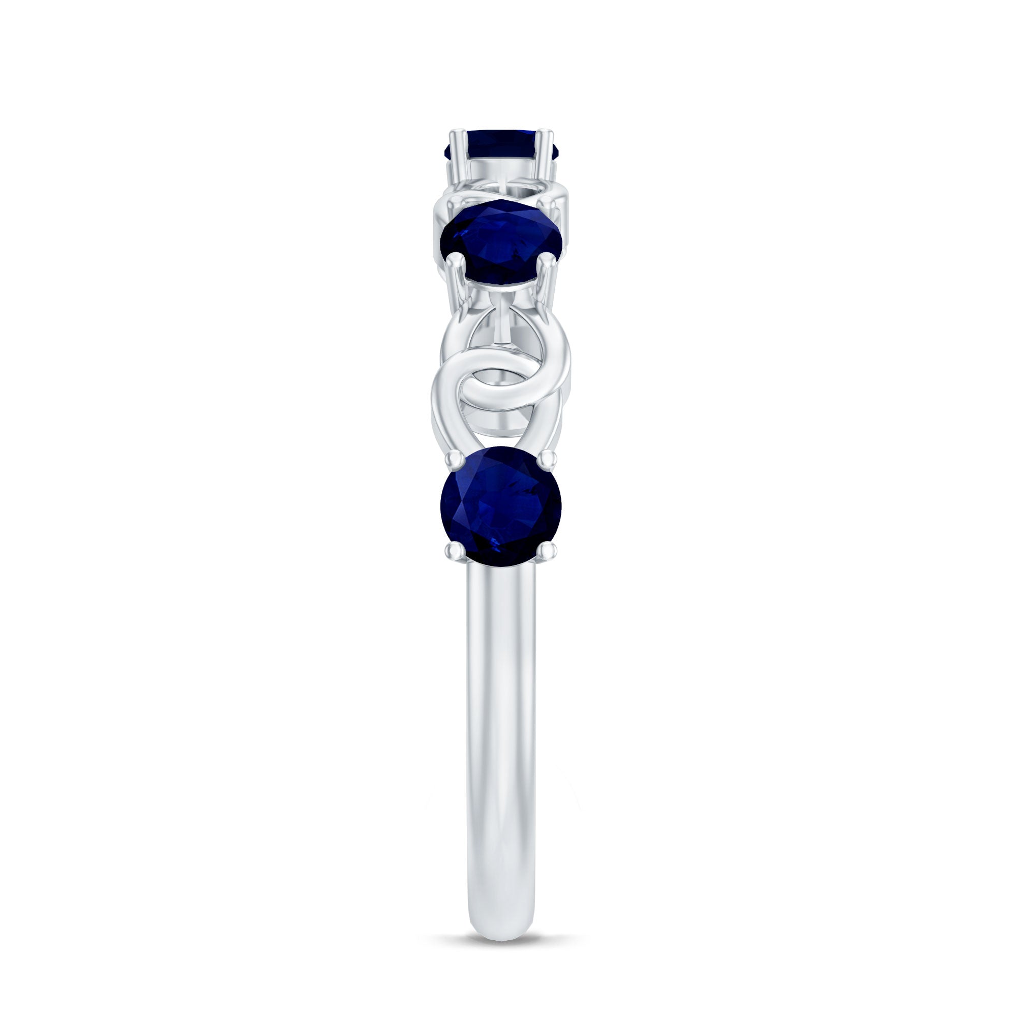 Natural Blue Sapphire Infinity Half Eternity Ring