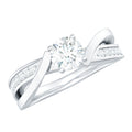 Round Shape Solitaire Moissanite Infinity Engagement Ring