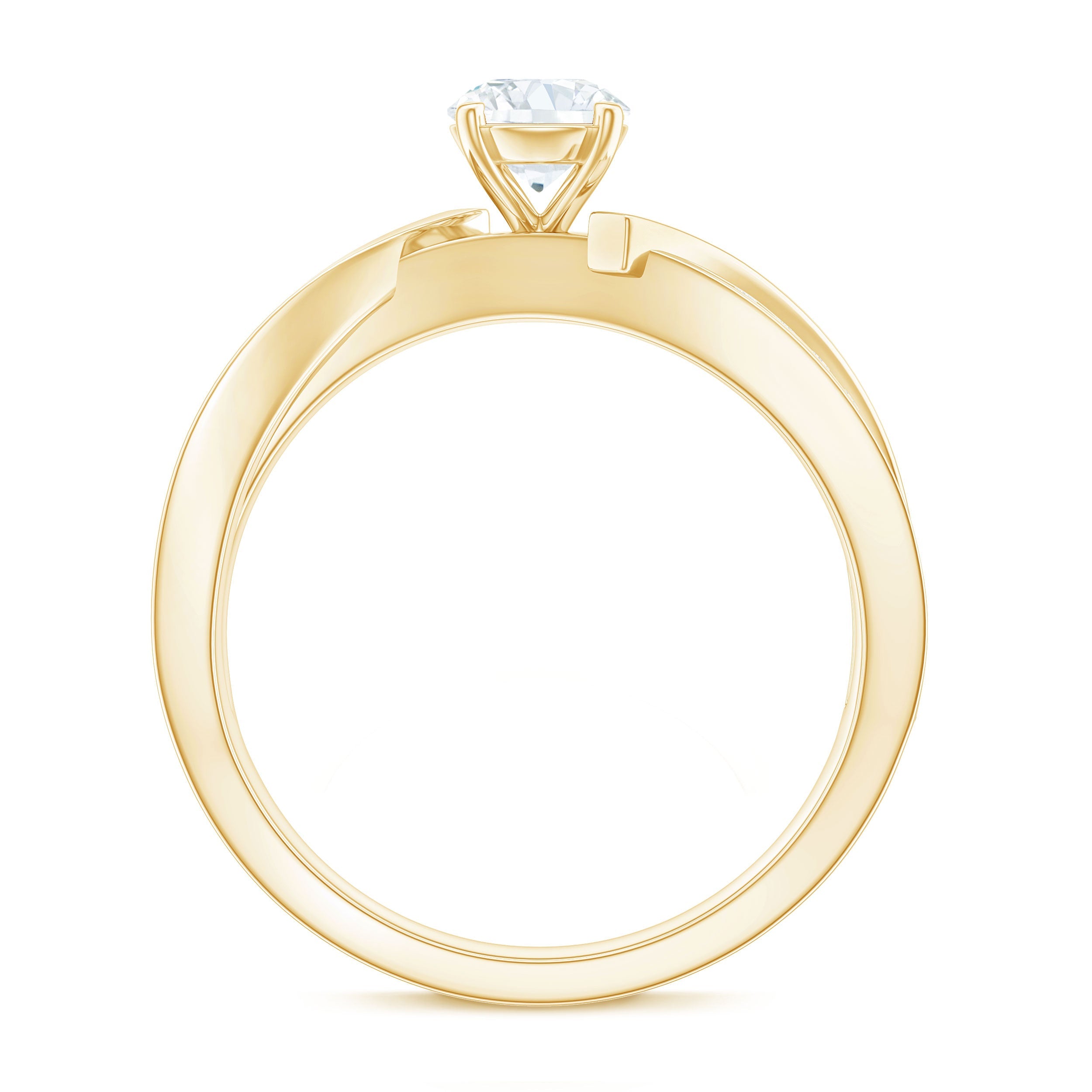 Round Shape Solitaire Moissanite Infinity Engagement Ring