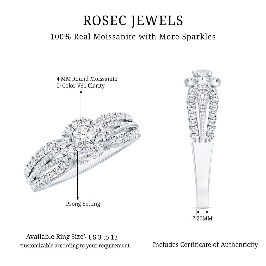 Vintage Looking Moissanite Engagement Ring For Women