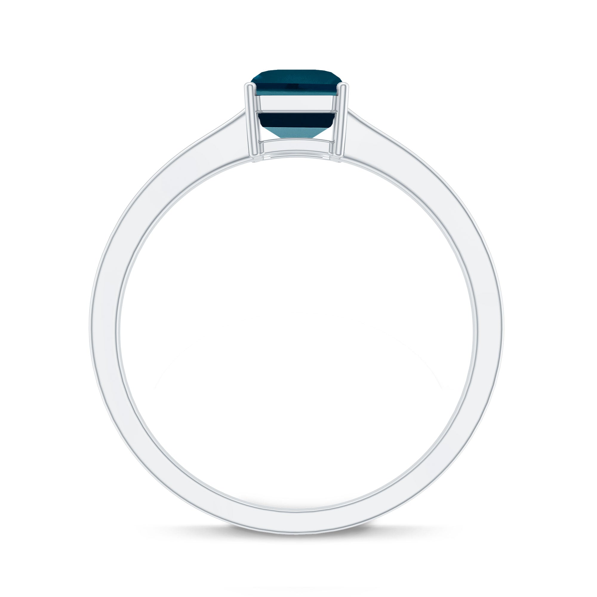 2.2 Carat Emerald Cut London Blue Topaz Solitaire Ring with Certificate