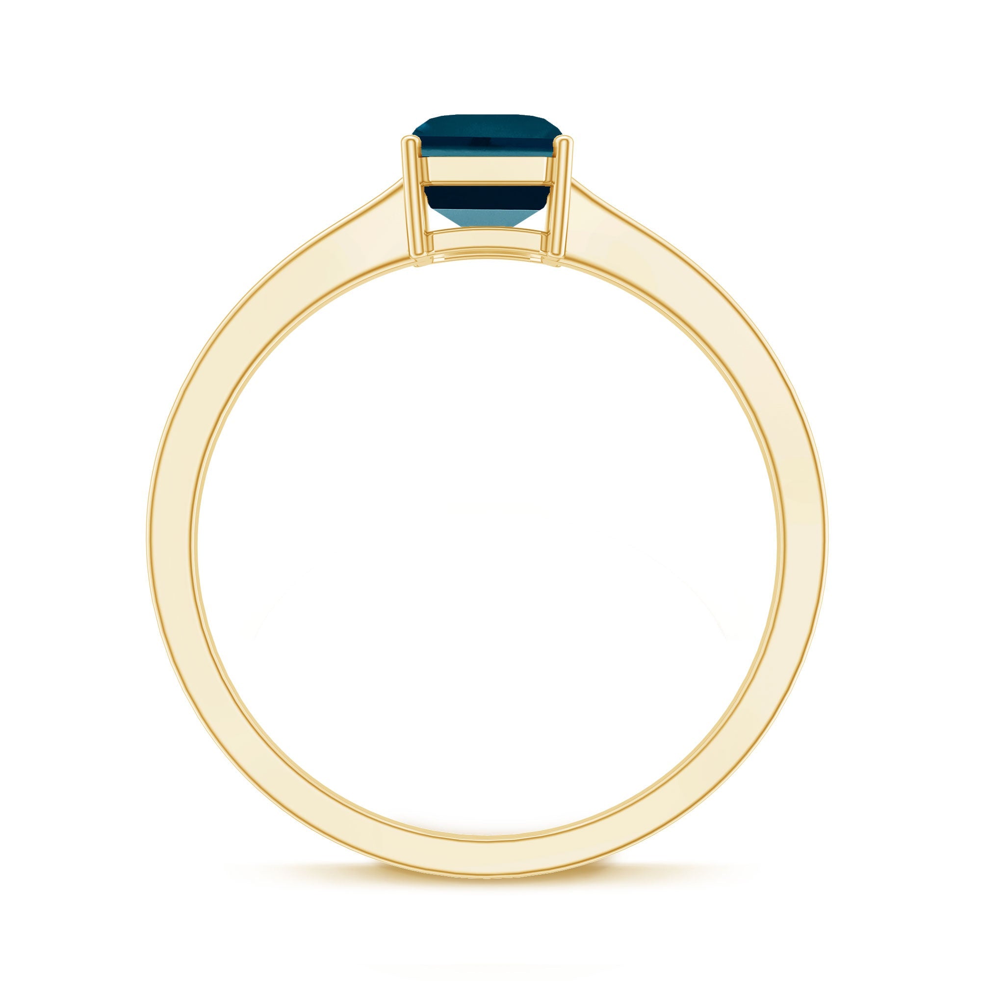 2.2 Carat Emerald Cut London Blue Topaz Solitaire Ring with Certificate