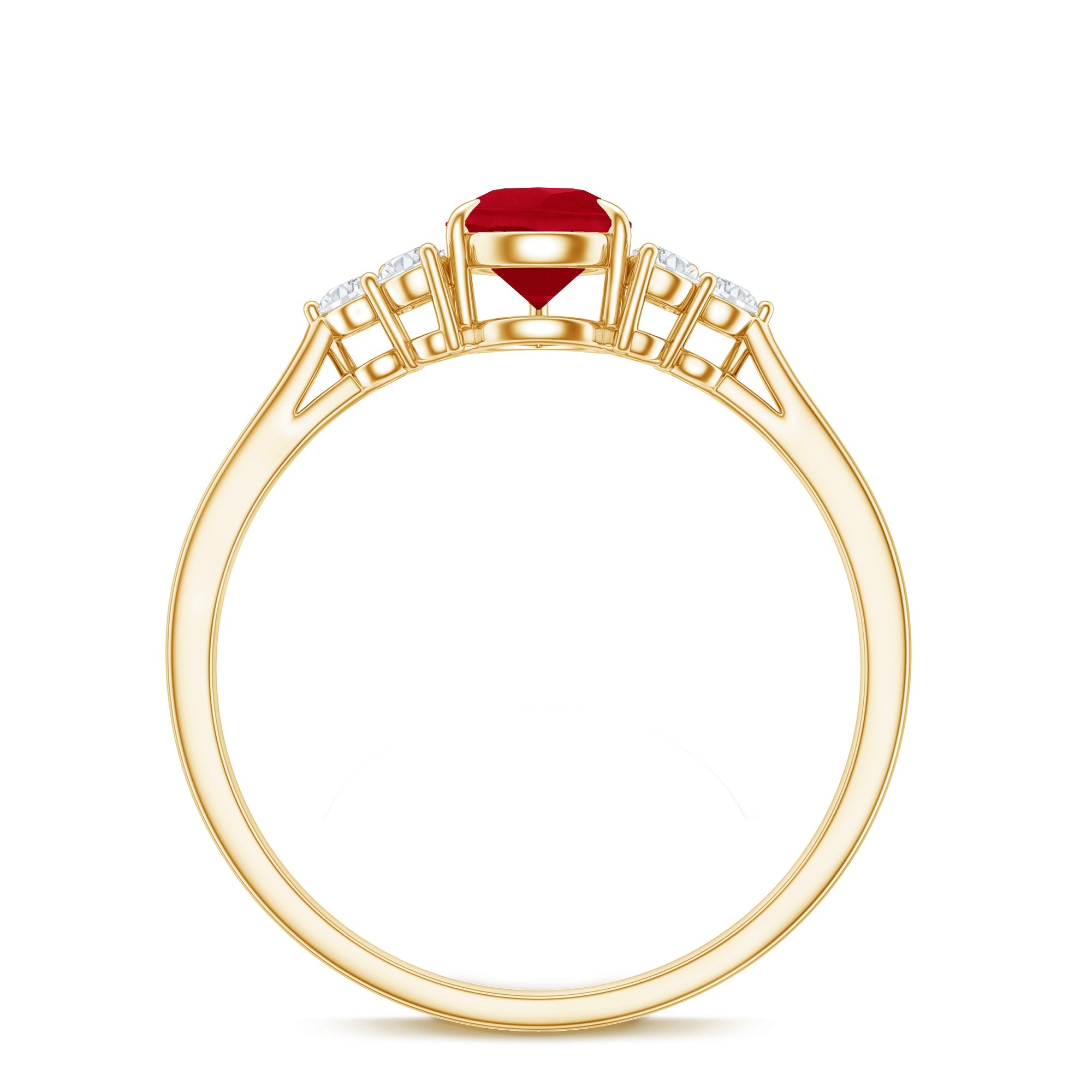 Natural 0.8 Carat Ruby Pear Shaped Engagement Ring with Diamond