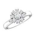 Certified Real Diamond Flower Engagement Ring for Women