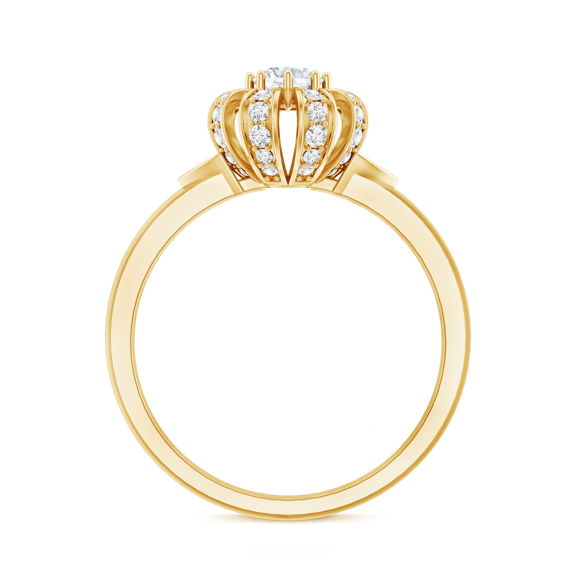 Certified Real Diamond Flower Engagement Ring for Women