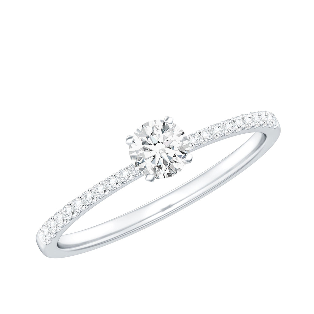 Natural Diamond Promise Ring with Side Stones