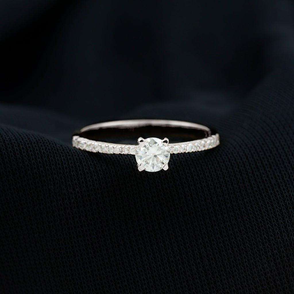 Natural Diamond Promise Ring with Side Stones