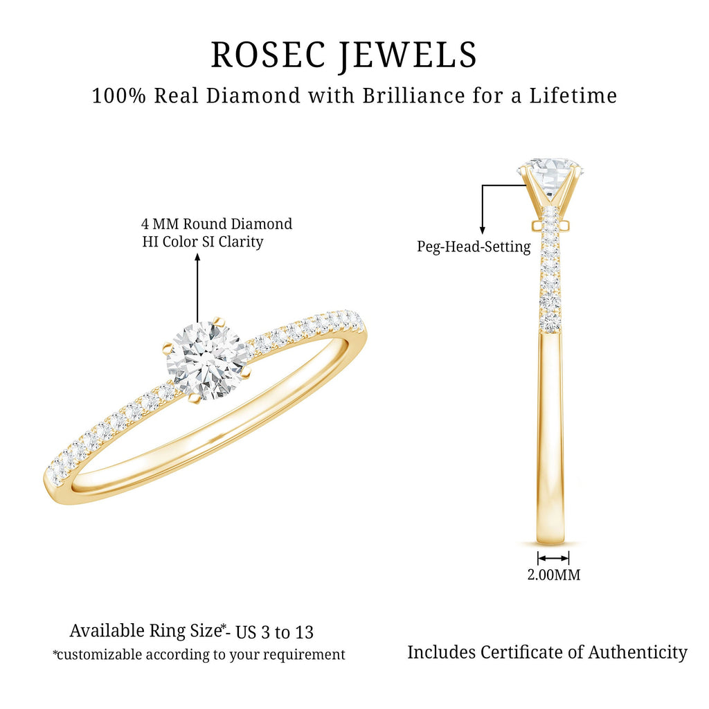 Natural Diamond Promise Ring with Side Stones
