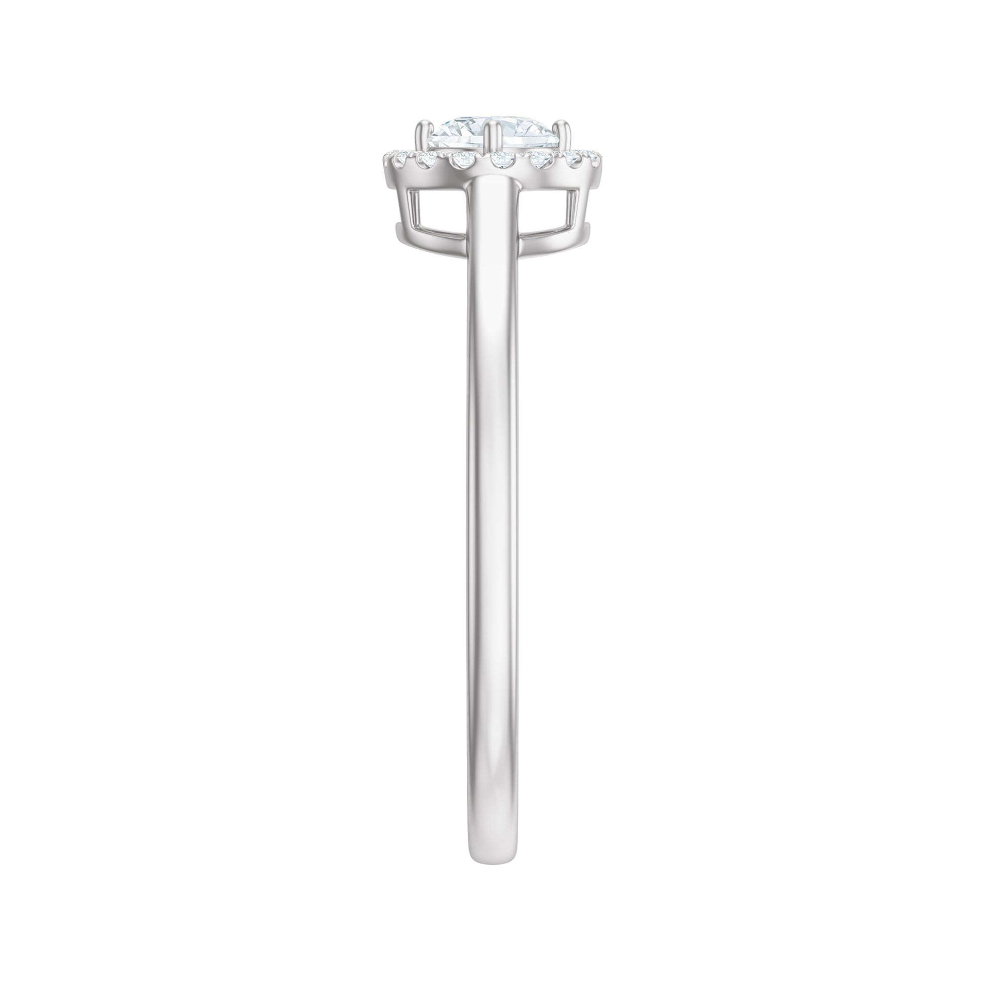 Certified Moissanite Promise Ring for Her with Halo