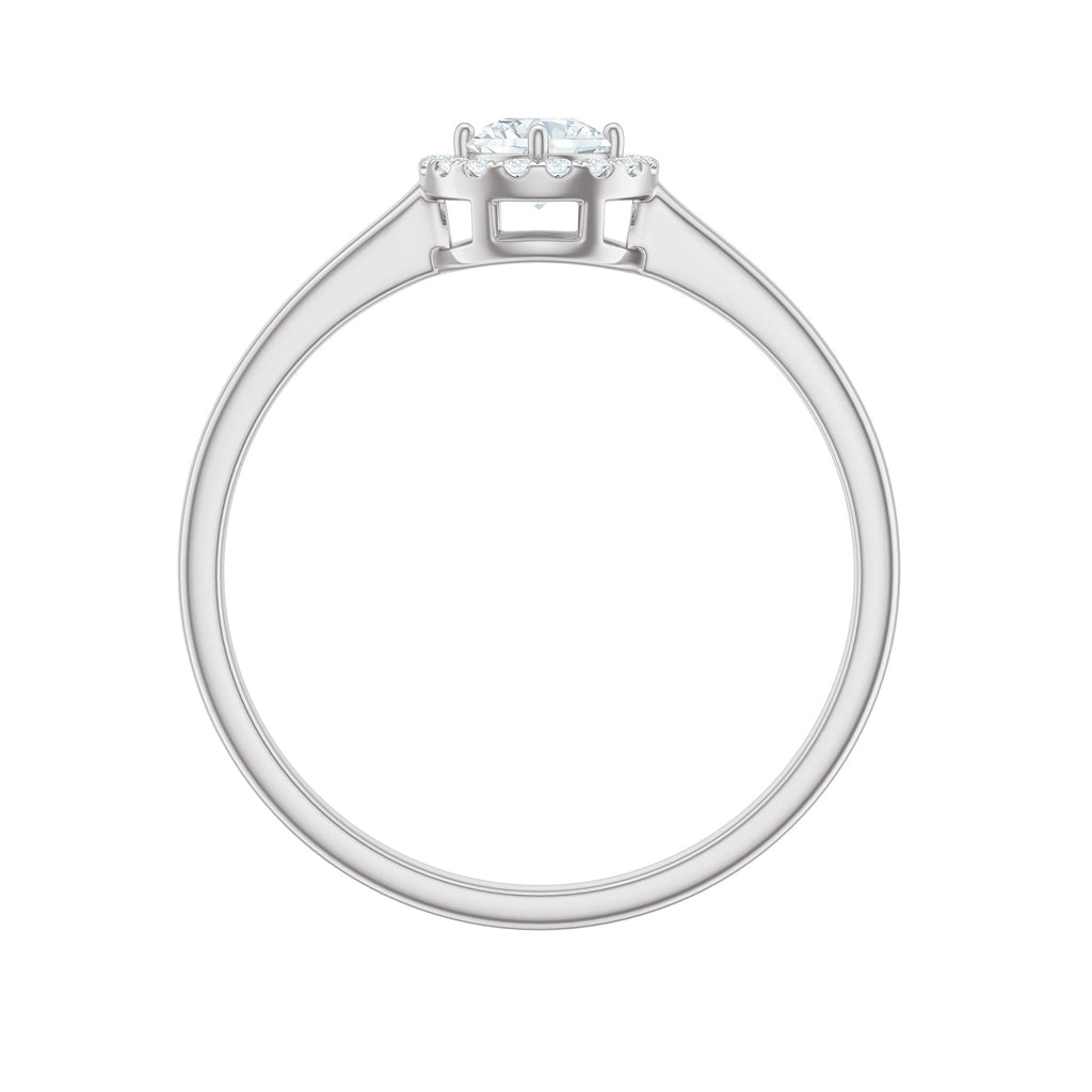 Certified Moissanite Promise Ring for Her with Halo