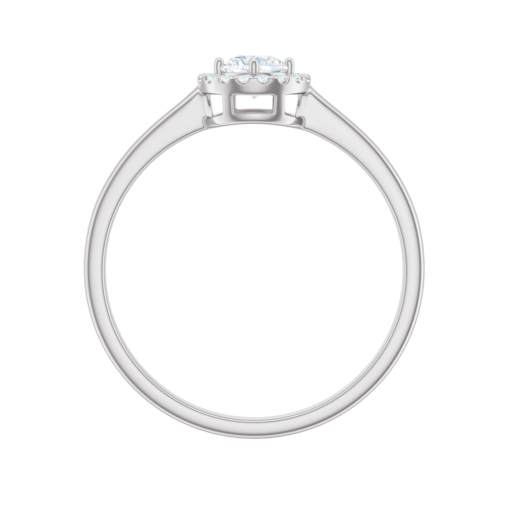 Certified Moissanite Promise Ring for Her with Halo