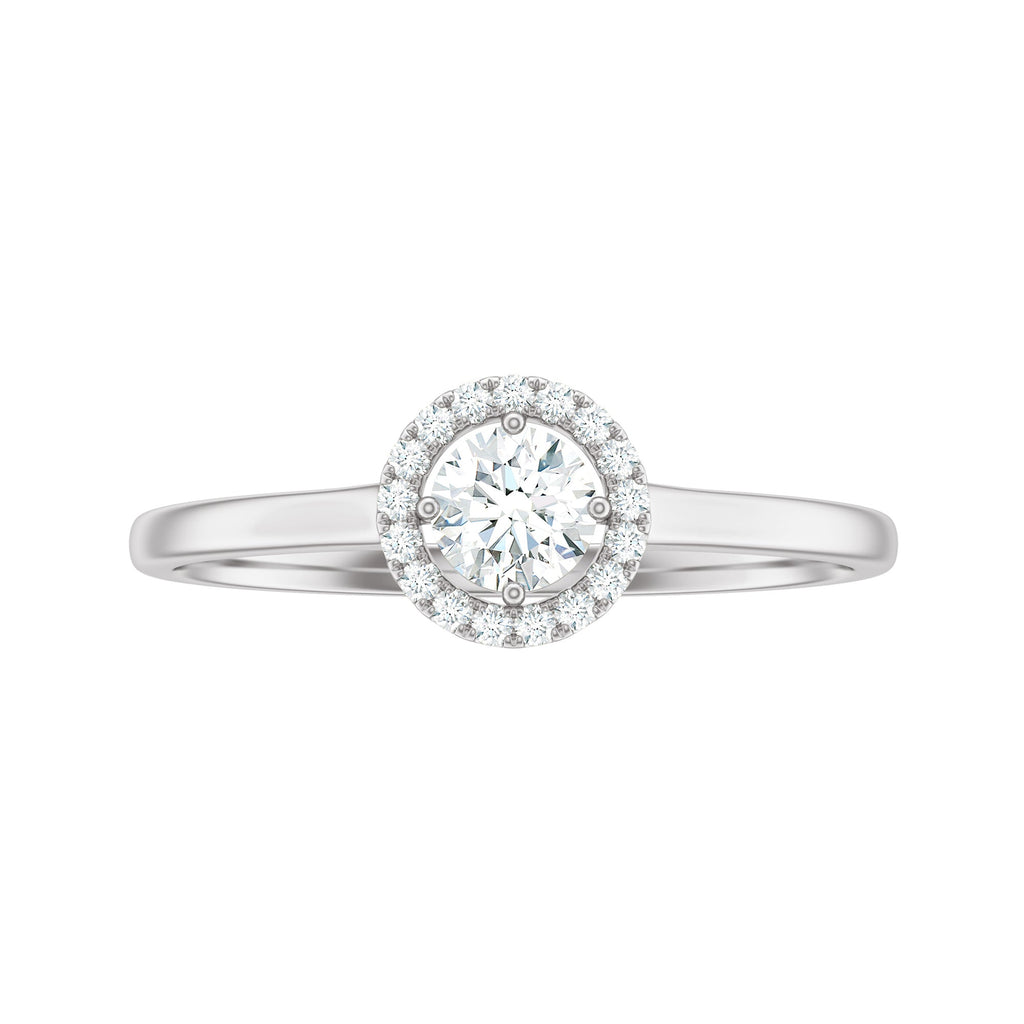 Certified Moissanite Promise Ring for Her with Halo