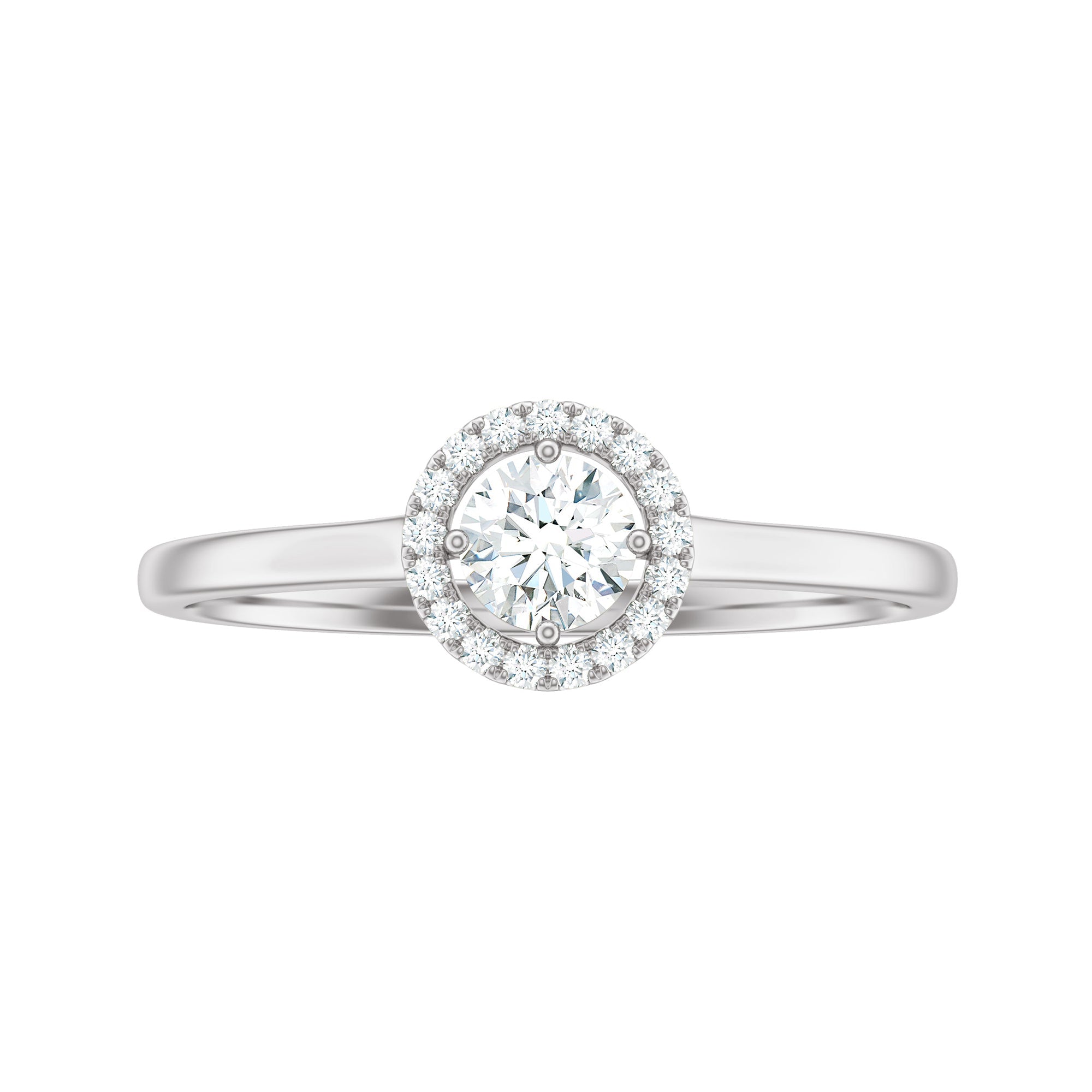 Certified Moissanite Promise Ring for Her with Halo