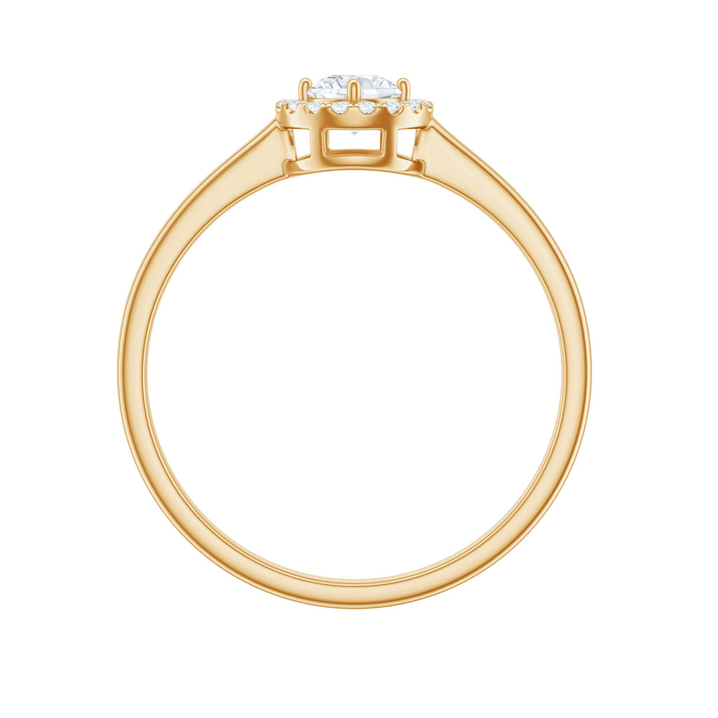 Certified Moissanite Promise Ring for Her with Halo
