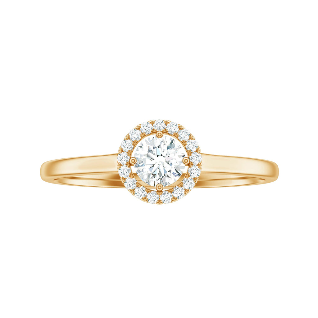 Certified Moissanite Promise Ring for Her with Halo