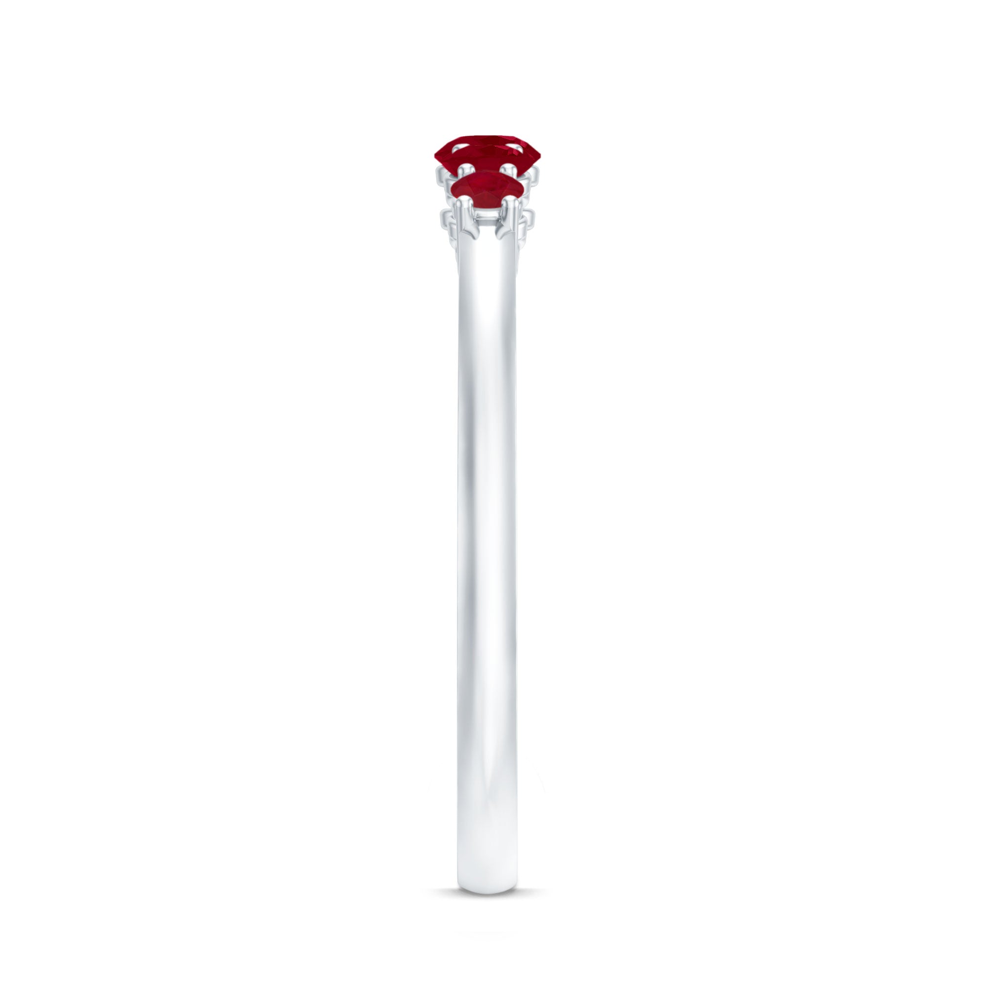 Natural July Birthstone Ruby 5 Stone Ring for Promise