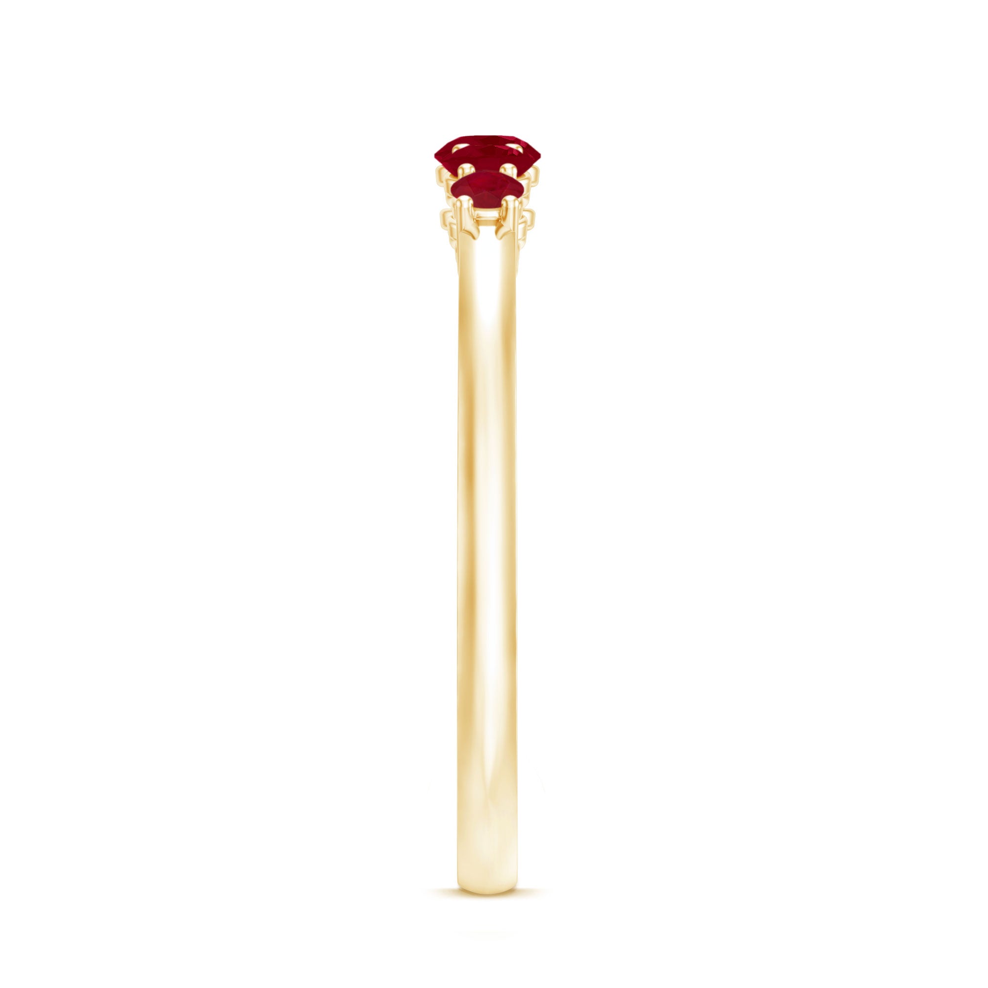 Natural July Birthstone Ruby 5 Stone Ring for Promise