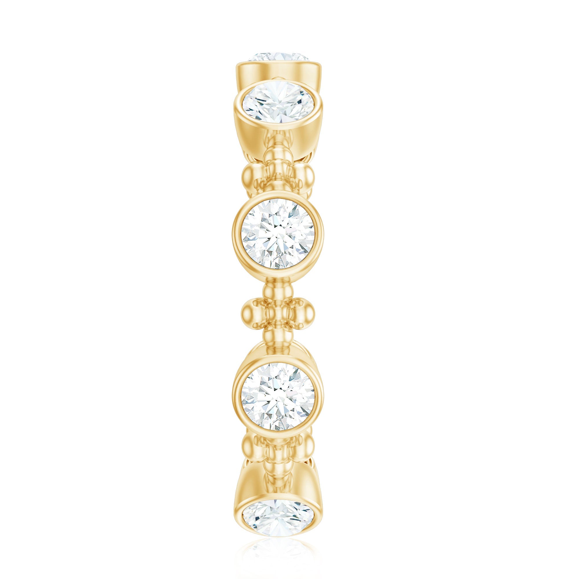 Certified Moissanite Stackable Wedding Band in Bezel Setting