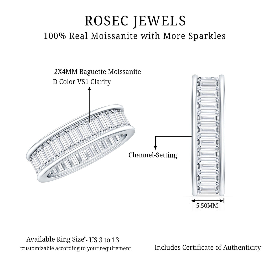 Certified Moissanite Channel Set Eternity Band